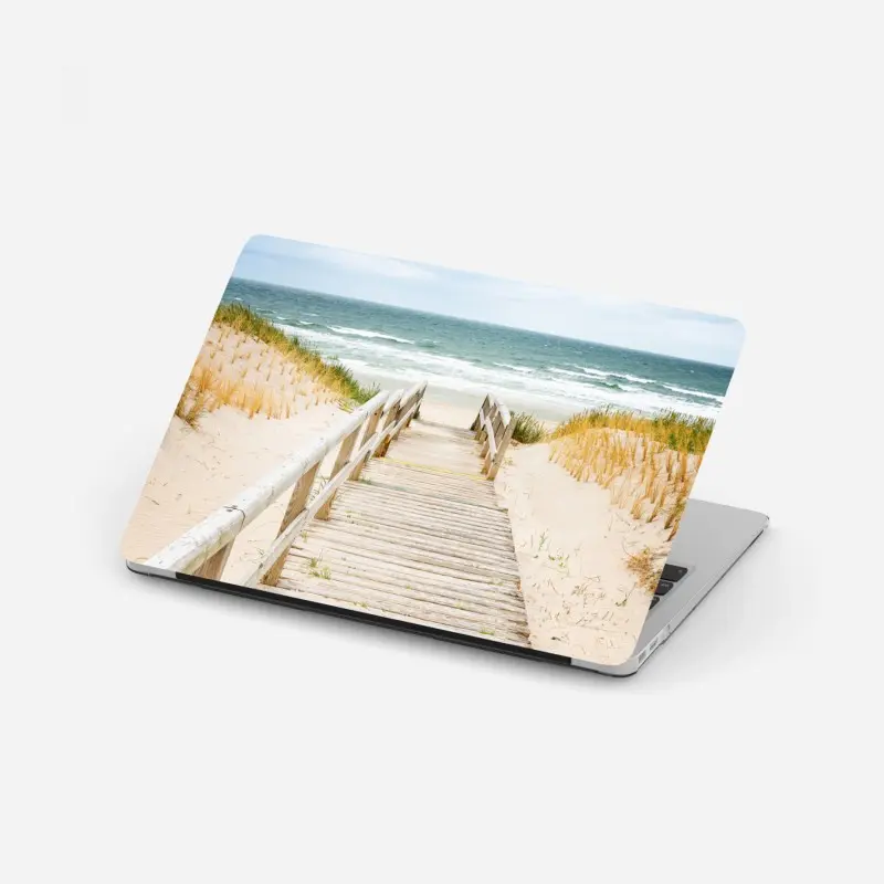 Laptop-Aufkleber holzsteg zum meer, Sylt