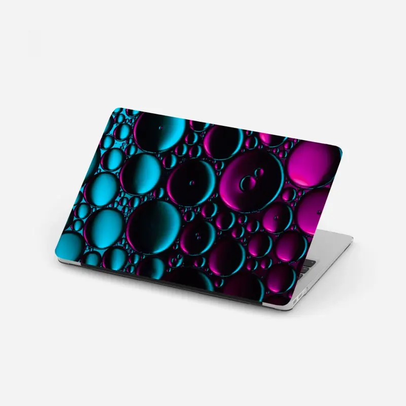 Laptop-Aufkleber türkis-magenta blasenmuster