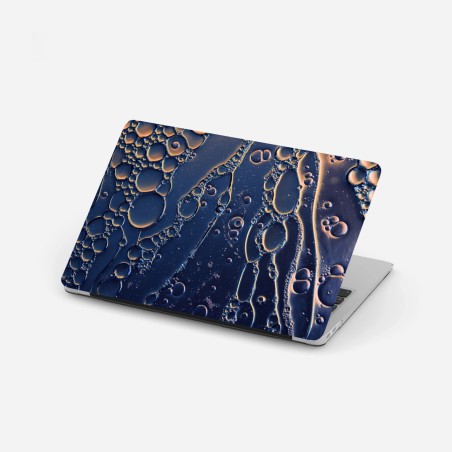 Laptop-Aufkleber blaue und goldene abstrakte blasen – Pixers®