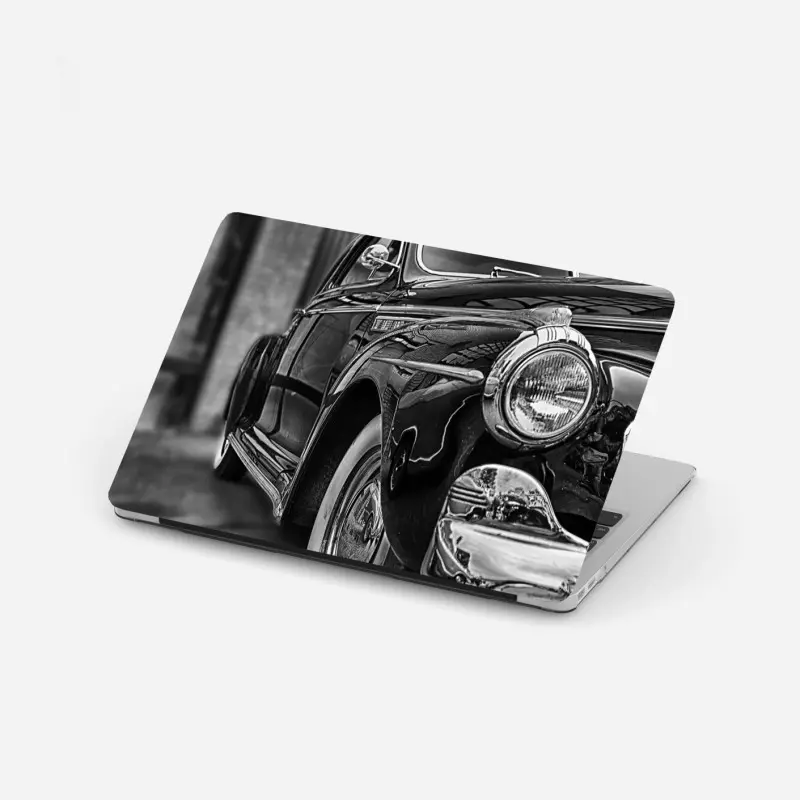 Laptop-Aufkleber vintage klassisches auto auf kopfsteinpflaster