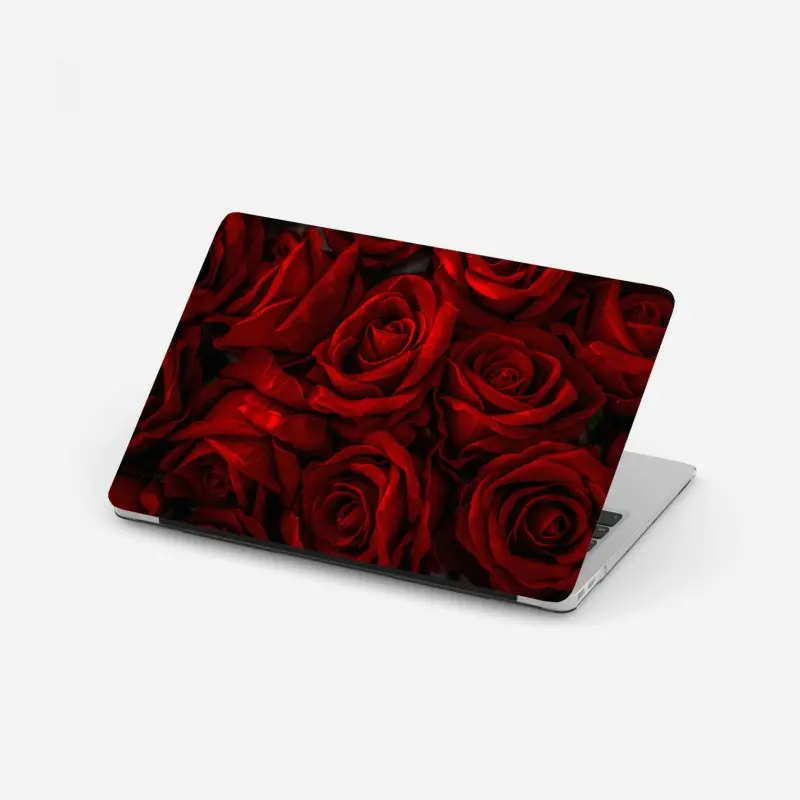 Laptop-Aufkleber intensive rote rosen nahaufnahme