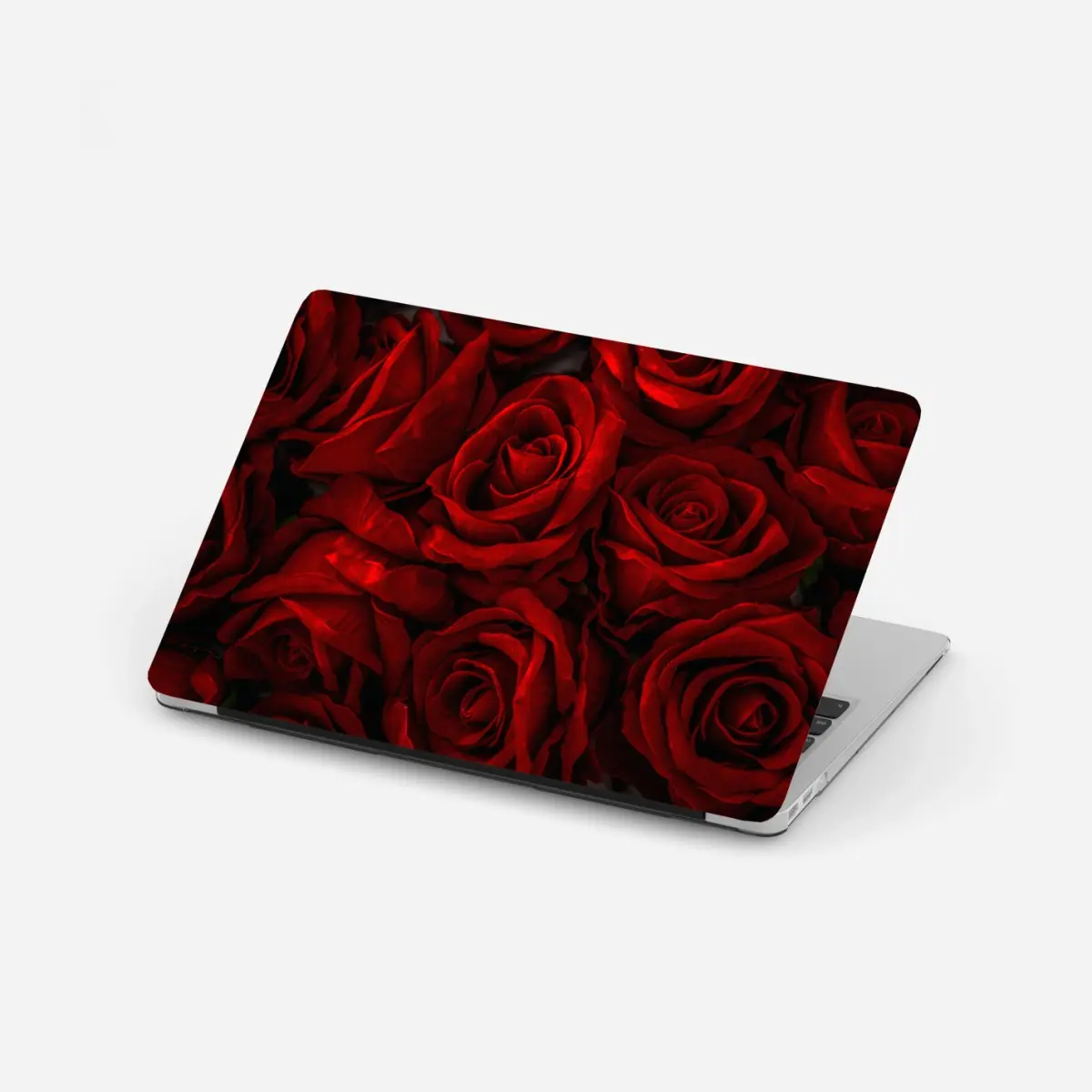 Laptop-Aufkleber intensive rote rosen nahaufnahme – Pixers®