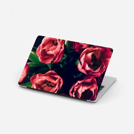 Laptop-Aufkleber stimmungsvolles rosa tulpenbukett – Pixers®