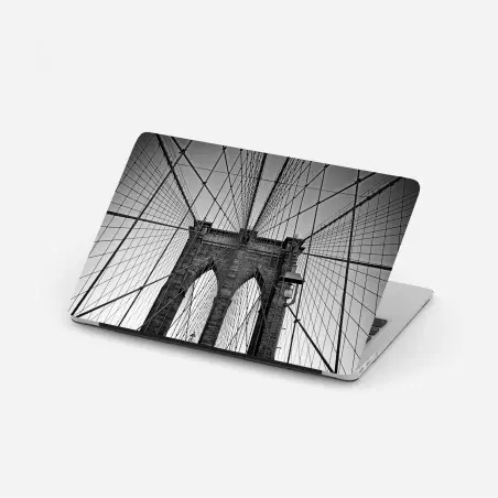 Laptop-Aufkleber symmetrische hängebrücke in schwarzweiß – Pixers®