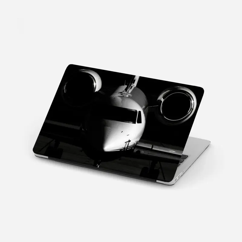 Laptop-Aufkleber monochrome frontalansicht eines privatjets
