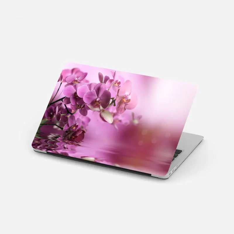 Laptop-Aufkleber rosa orchideen spiegelung