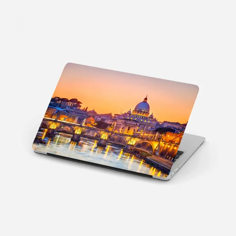 Laptop-Aufkleber sonnenuntergang über dem Petersdom und dem Tiber