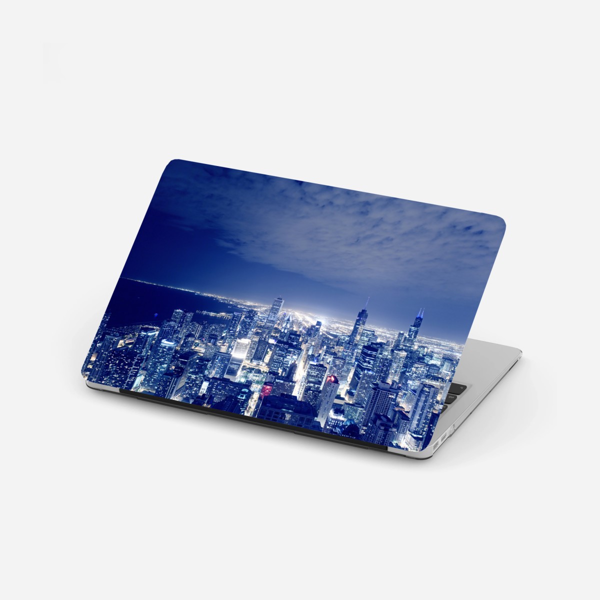 Laptop-Aufkleber Chicago nächtliche skyline panorama – Pixers®