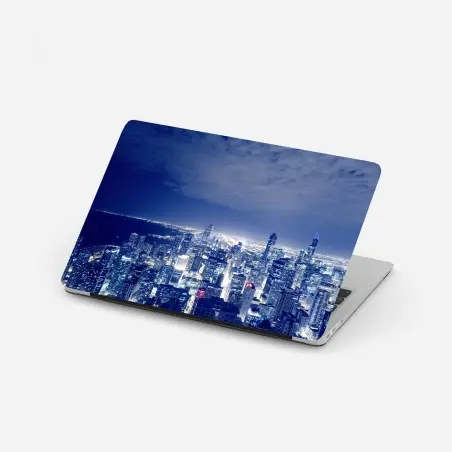 Laptop-Aufkleber Chicago nächtliche skyline panorama – Pixers®