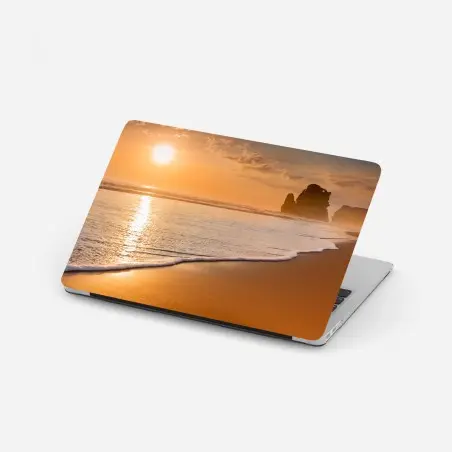 Laptop-Aufkleber goldener sonnenuntergang am strand – Pixers®
