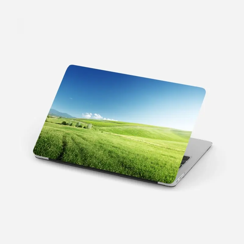 Laptop-Aufkleber ruhige grüne wiesenlandschaft