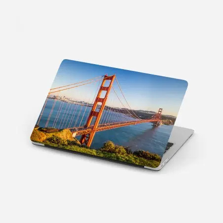Laptop-Aufkleber panoramablick auf die Golden Gate Bridge – Pixers®