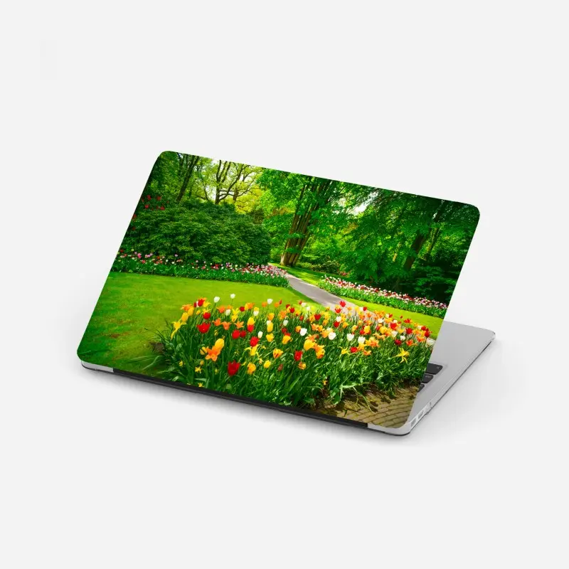 Laptop-Aufkleber lebendiger tulpengarten in Keukenhof