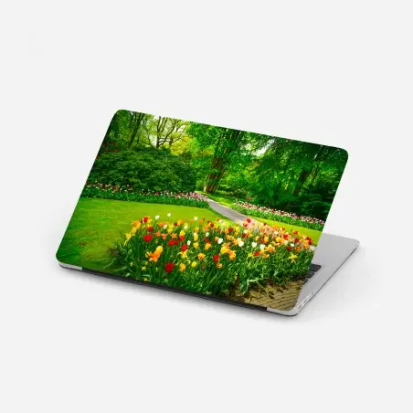 Laptop-Aufkleber lebendiger tulpengarten in Keukenhof – Pixers®