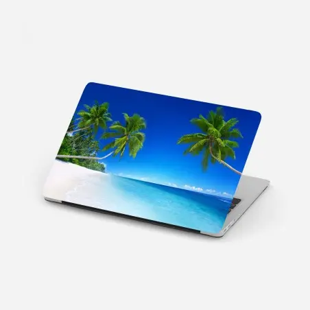 Laptop-Aufkleber tropischer strand mit palmen – Pixers®
