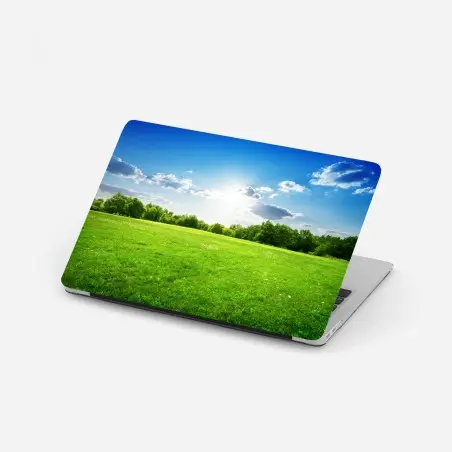 Laptop-Aufkleber sonnige grüne wiese – Pixers®