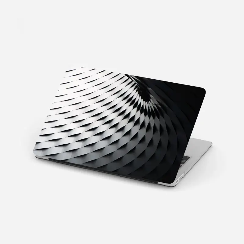 Laptop-Aufkleber monochromes geometrisches metallmuster