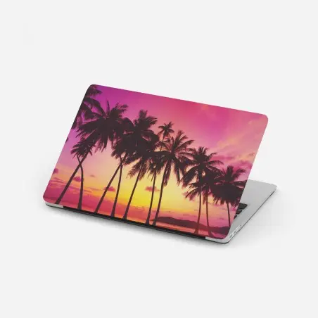 Laptop-Aufkleber tropischer sonnenuntergang mit palmen, Thailand – Pixers®