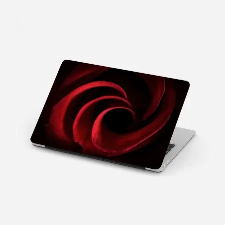 Laptop-Aufkleber spirale aus tiefroten rosenblättern – Pixers®
