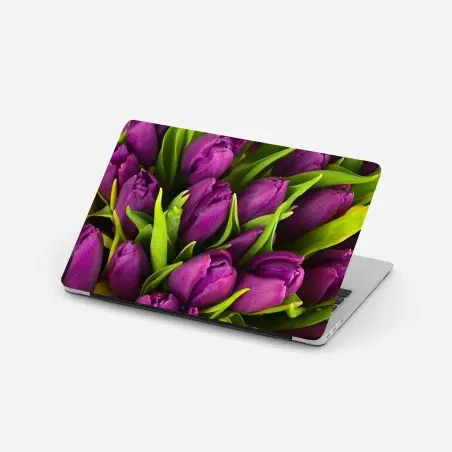 Laptop-Aufkleber lila tulpen im bukett – Pixers®