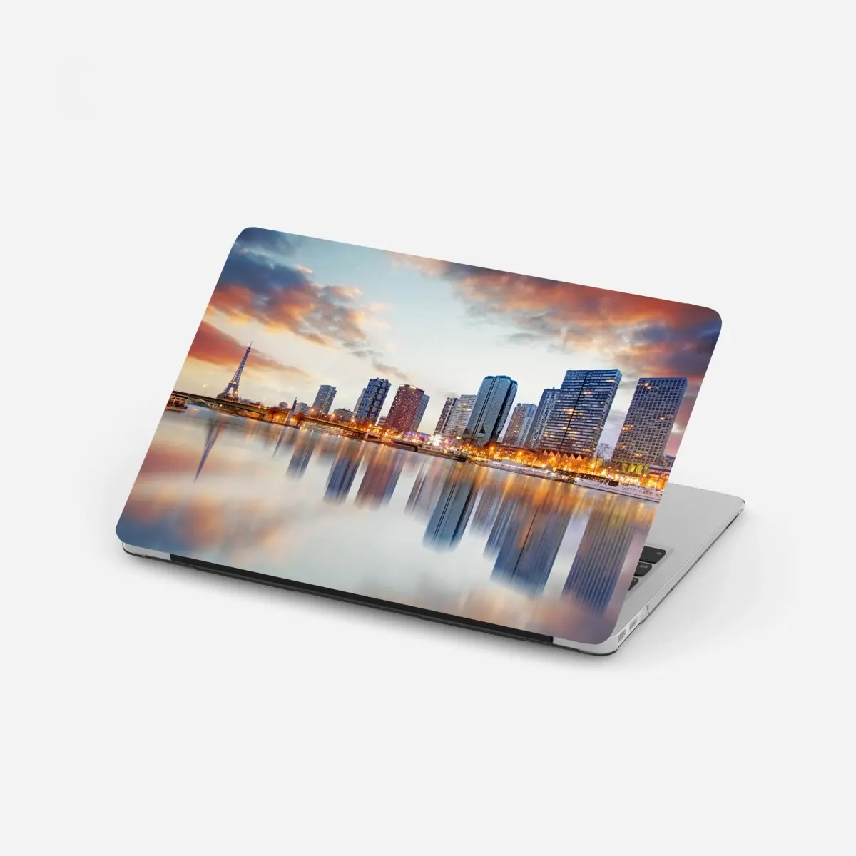 Laptop-Aufkleber Paris skyline bei sonnenuntergang mit Eiffelturm – Pixers®