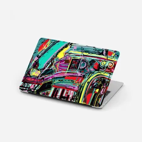 Laptop-Aufkleber lebhafte türkis abstrakte autokomposition – Pixers®
