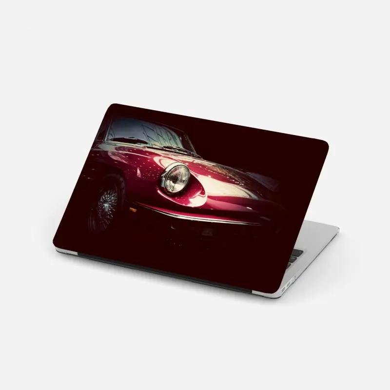 Laptop-Aufkleber nahaufnahme eines klassischen roten sportwagens
