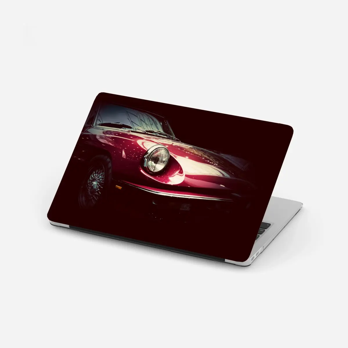 Laptop-Aufkleber nahaufnahme eines klassischen roten sportwagens – Pixers®