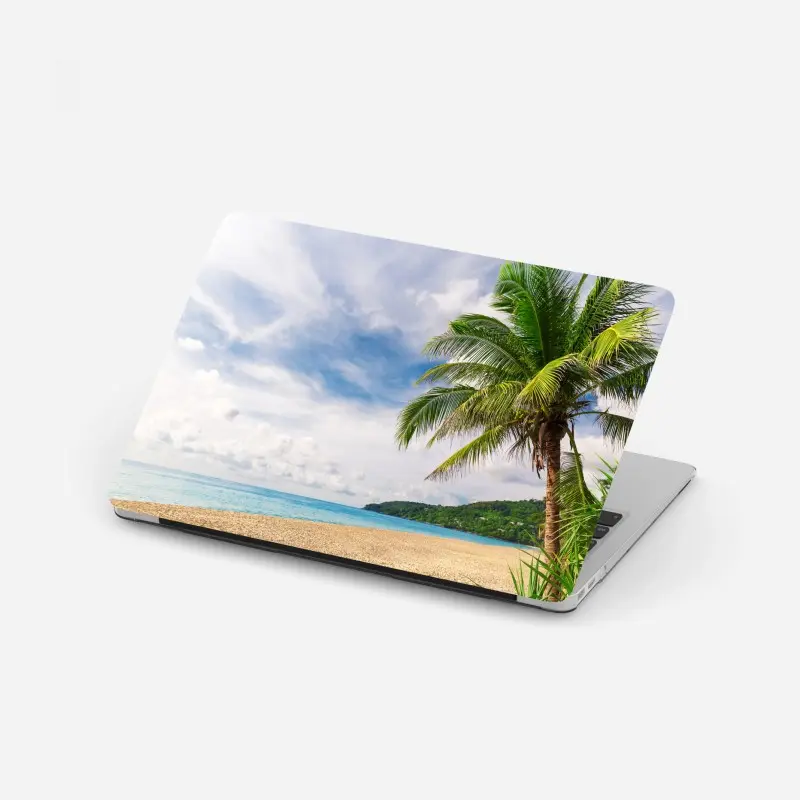 Laptop-Aufkleber tropischer strand in Phuket mit palme