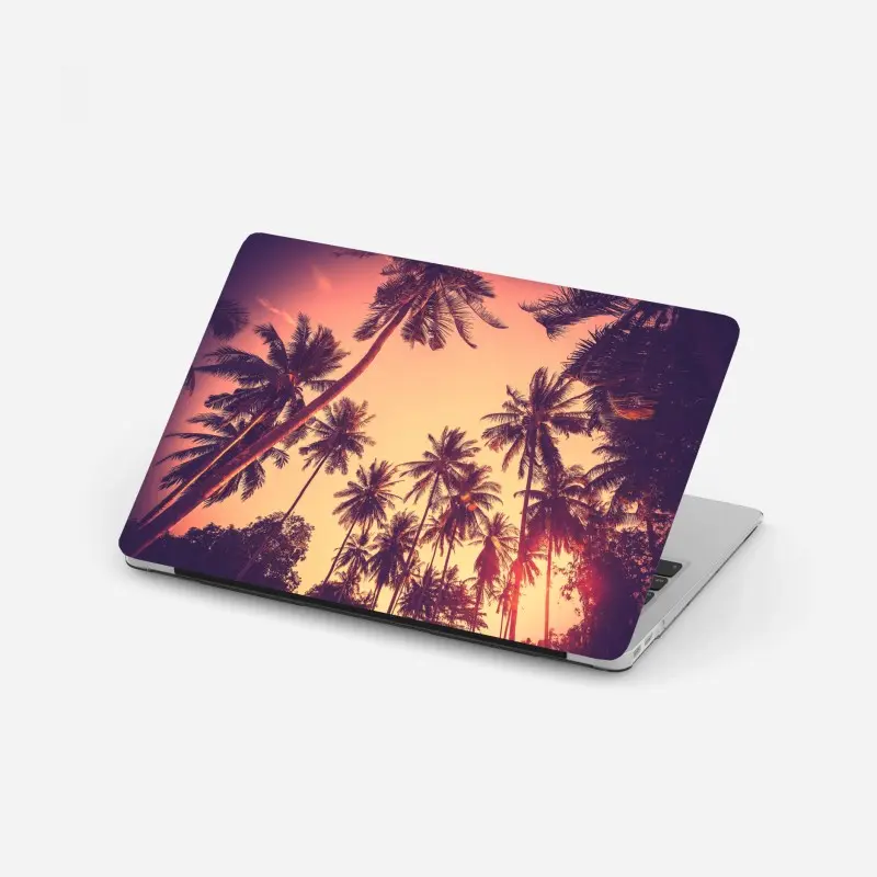 Laptop-Aufkleber vintage tropischer sonnenuntergang mit palmen