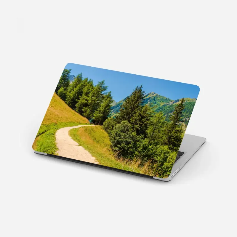 Laptop-Aufkleber bergweg in den Schweizer Alpen im Sommer