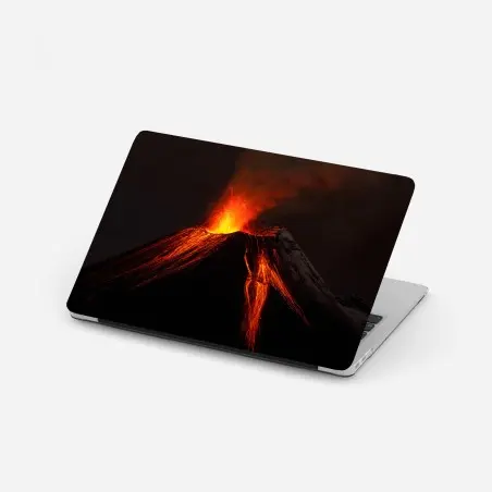 Laptop-Aufkleber glühender vulkanausbruch bei nacht – Pixers®