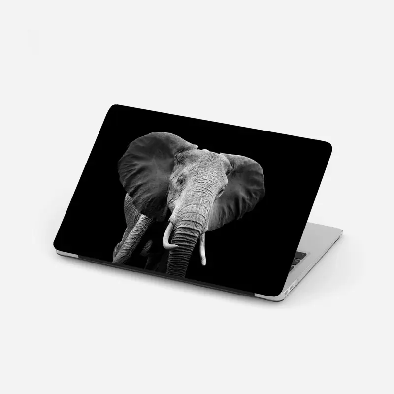 Laptop-Aufkleber majestätisches elefantenporträt in monochrom