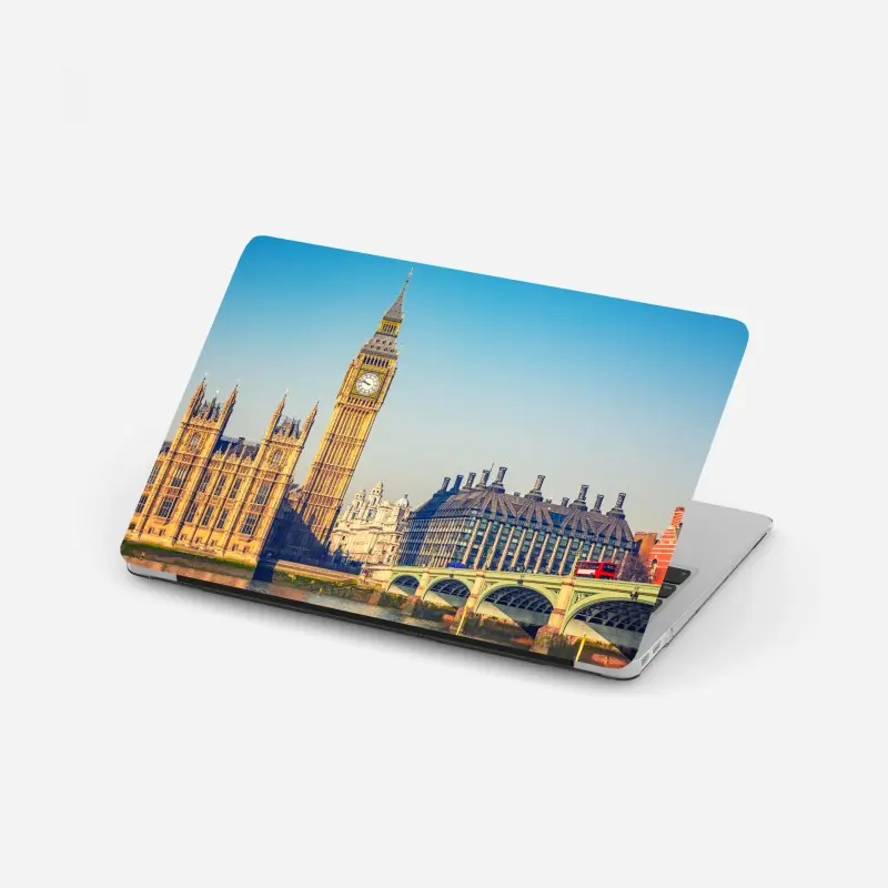 Laptop-Aufkleber London mit Big Ben und Westminster Bridge