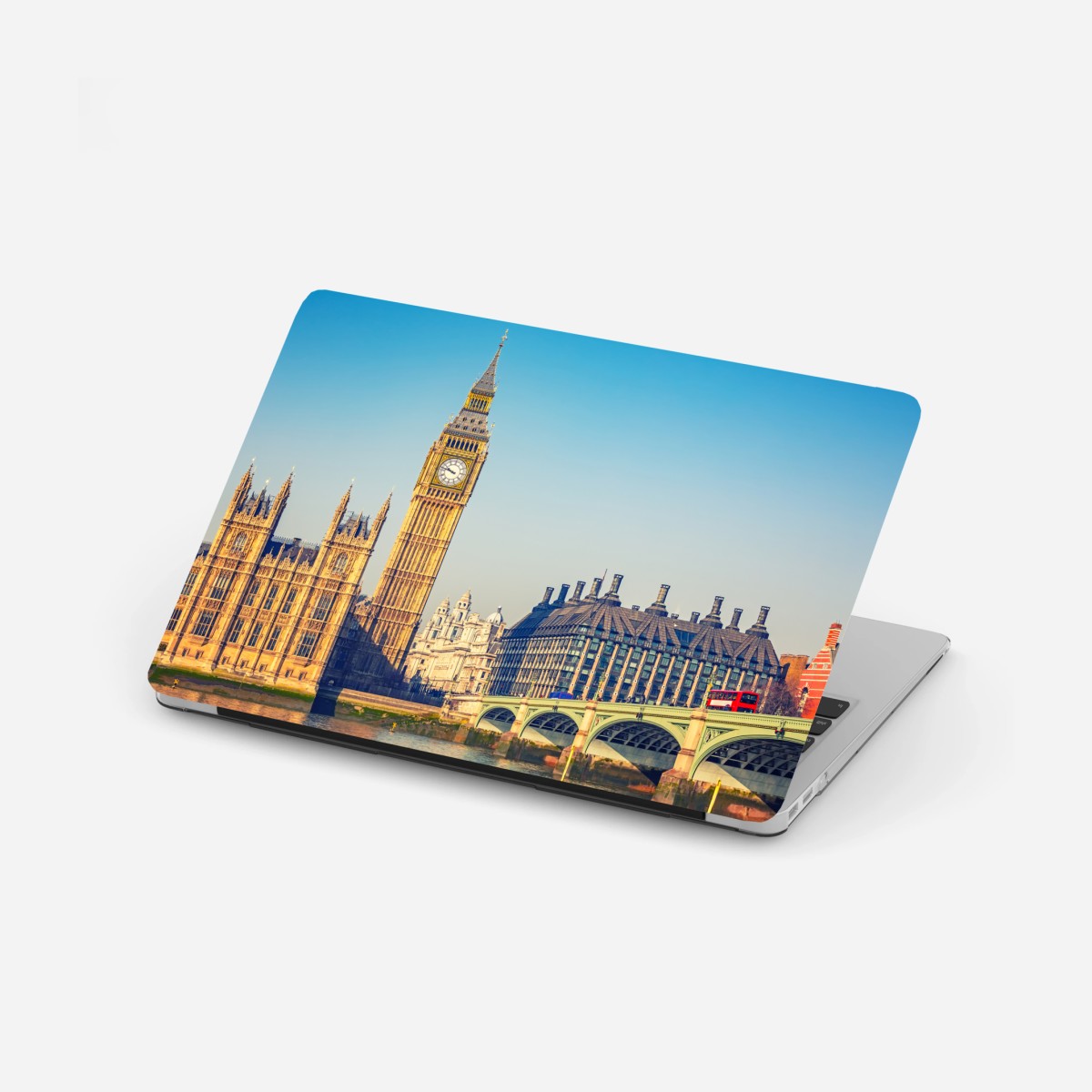 Laptop-Aufkleber London mit Big Ben und Westminster Bridge – Pixers®