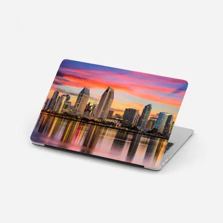 Laptop-Aufkleber San Diego skyline bei sonnenuntergang – Pixers®