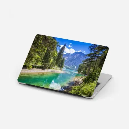 Laptop-Aufkleber Pragser Wildsee türkisblauer bergsee – Pixers®