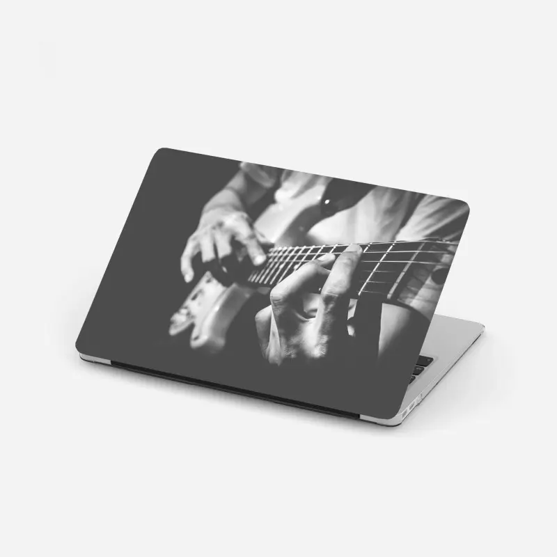 Laptop-Aufkleber monochrome gitarre nahaufnahme