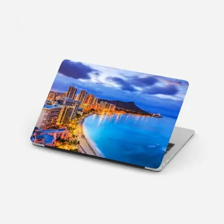 Laptop-Aufkleber Honolulu skyline bei dämmerung – Pixers®