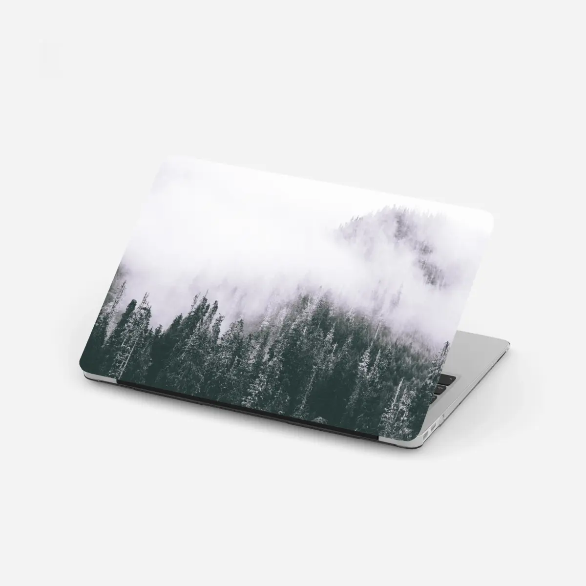Laptop-Aufkleber nebliger immergrüner wald – Pixers®