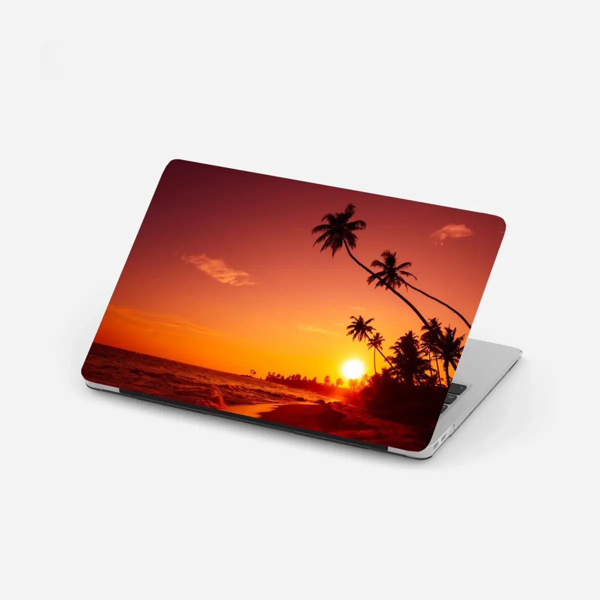 Laptop-Aufkleber tropischer sonnenuntergang am strand – Pixers®