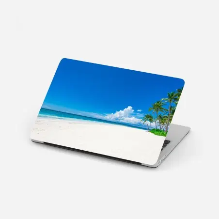 Laptop-Aufkleber tropischer strand mit palmen – Pixers®