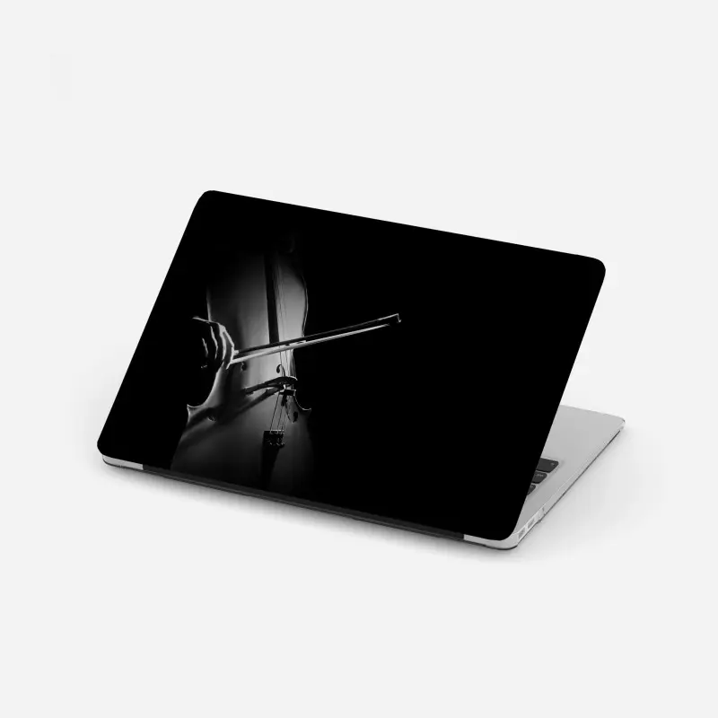 Laptop-Aufkleber elegantes cello in monochrom