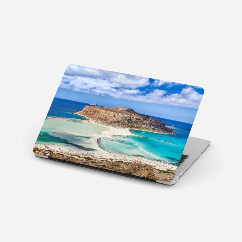 Laptop-Aufkleber türkise lagune mit insel und sandstrand
