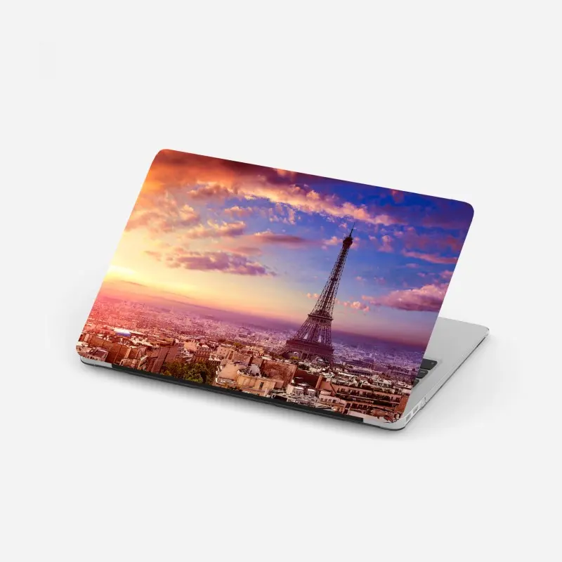 Laptop-Aufkleber sonnenuntergang über dem Eiffelturm