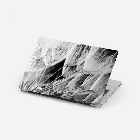 Laptop-Aufkleber zarte nahaufnahme von löwenzahnsamen in monochrom – Pixers®