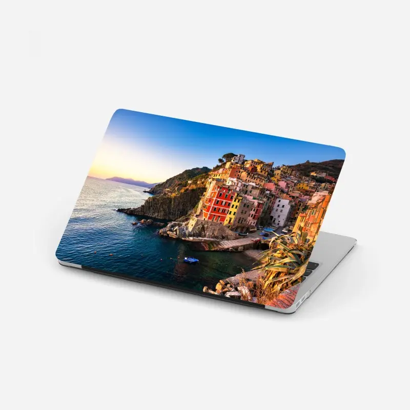 Laptop-Aufkleber sonnenuntergang über Riomaggiore, Cinque Terre