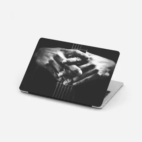Laptop-Aufkleber verschränkte hände auf gitarrensaiten – Pixers®
