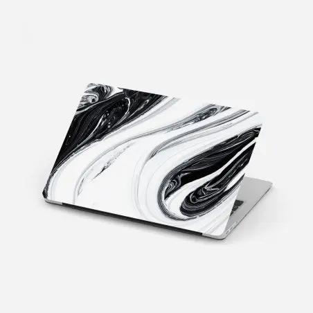 Laptop-Aufkleber monochromer marmorswirbel – Pixers®