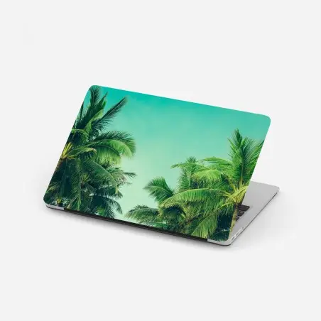 Laptop-Aufkleber tropisches palmendach unter türkisfarbenem himmel – Pixers®